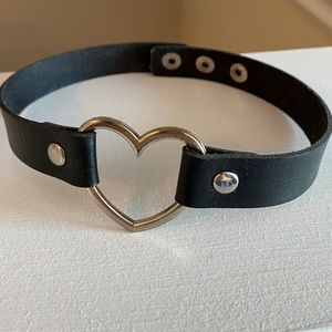 Heart Leather Choker Necklace